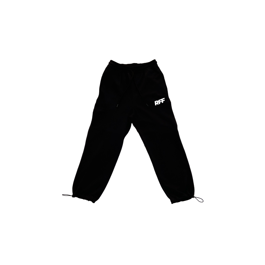 PANTALONE TUTA NERO BOX LOGO "RFF" WHITE